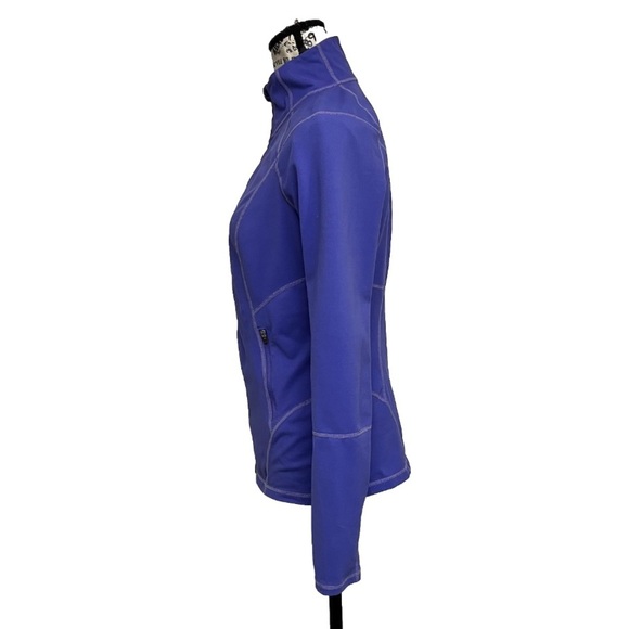 Zella Blue Full Zip Jacket Women’s 6 | Athletic Mock Neck Thumbhole Athleisure - Picture 4 of 12